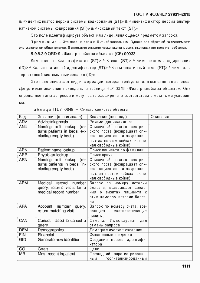 ���� � ���/HL7 27931-2015. �������� 1117