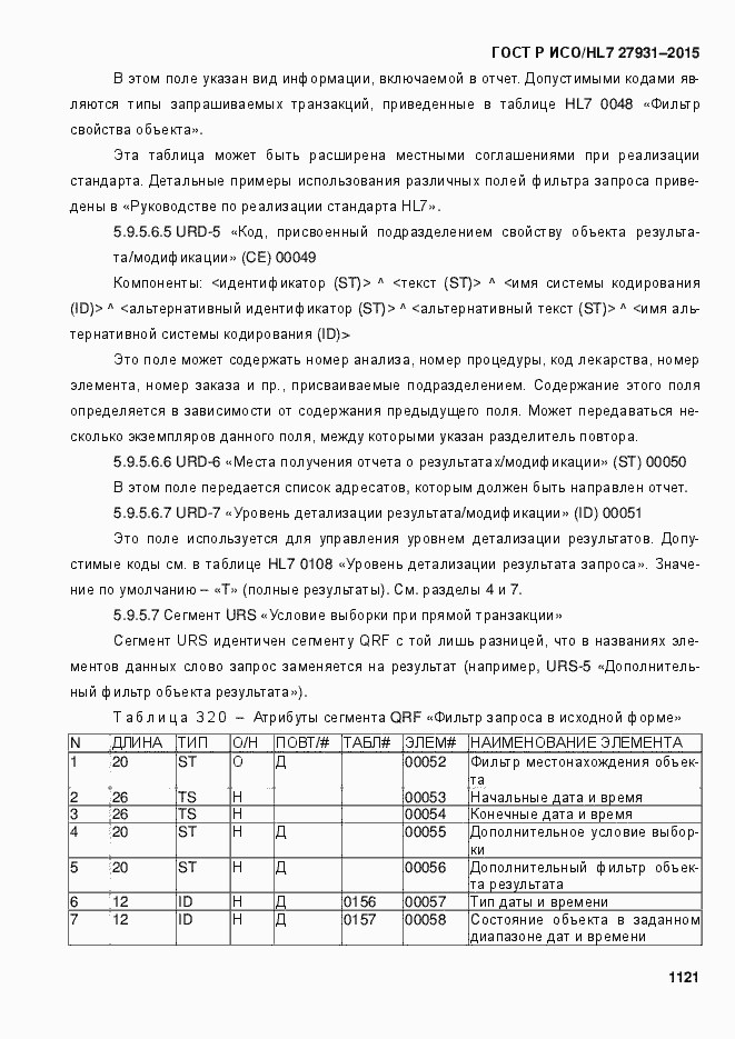 ���� � ���/HL7 27931-2015. �������� 1127