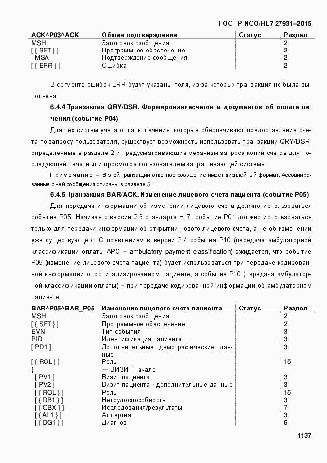 ���� � ���/HL7 27931-2015. �������� 1143