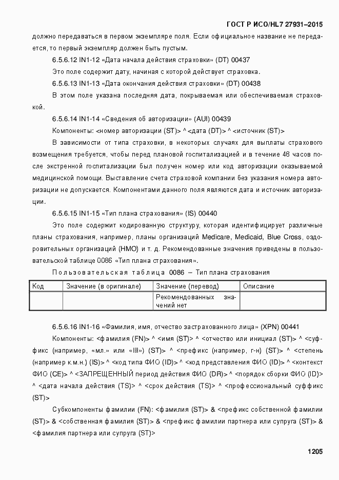���� � ���/HL7 27931-2015. �������� 1211