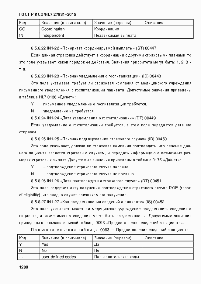 ���� � ���/HL7 27931-2015. �������� 1214