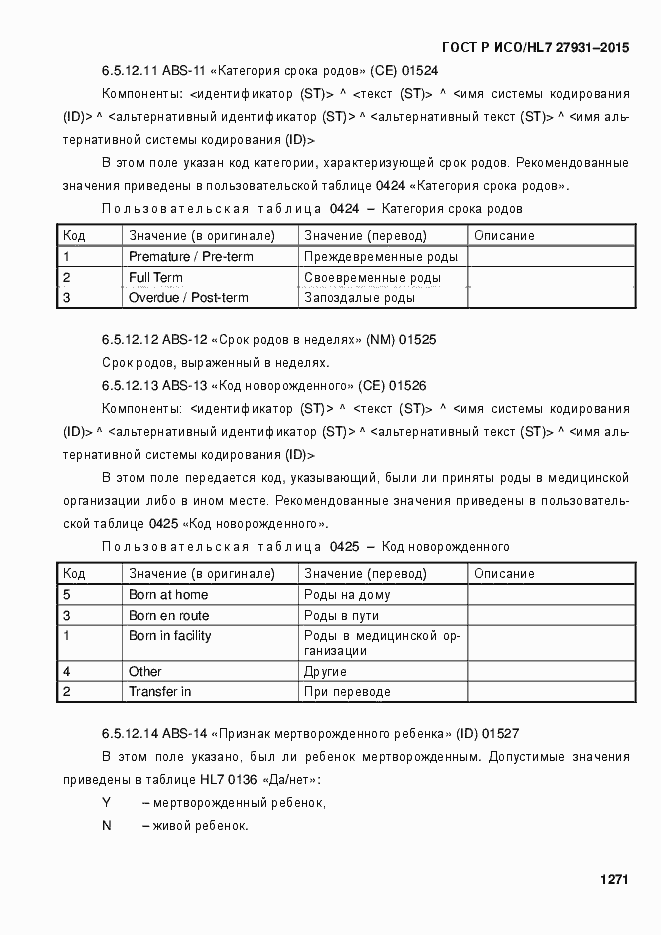 ���� � ���/HL7 27931-2015. �������� 1277