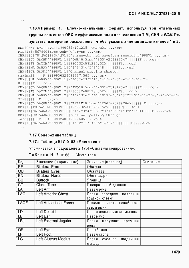 ���� � ���/HL7 27931-2015. �������� 1485