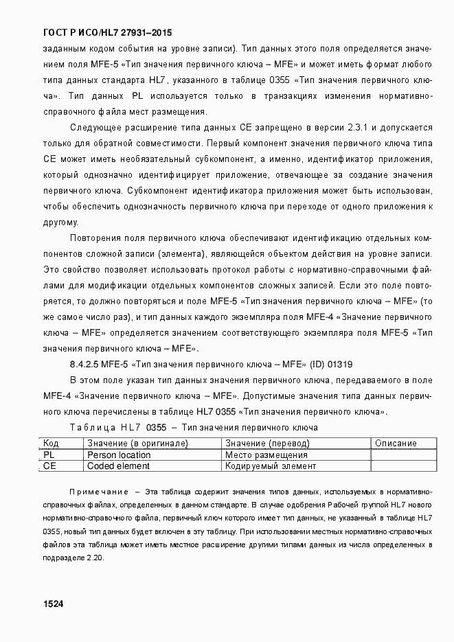 ���� � ���/HL7 27931-2015. �������� 1530
