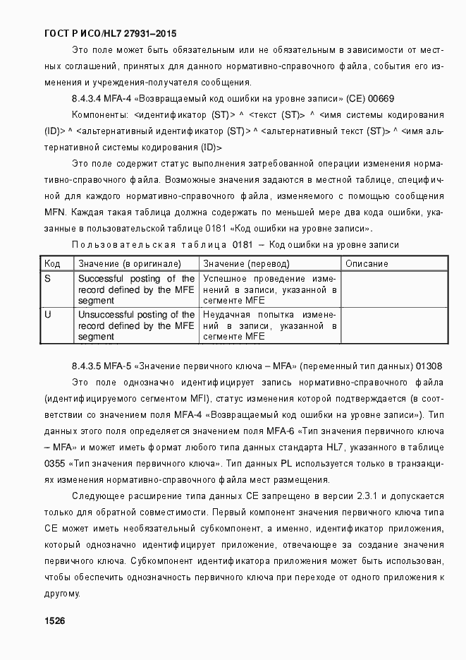 ���� � ���/HL7 27931-2015. �������� 1532