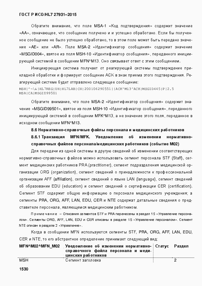 ���� � ���/HL7 27931-2015. �������� 1536