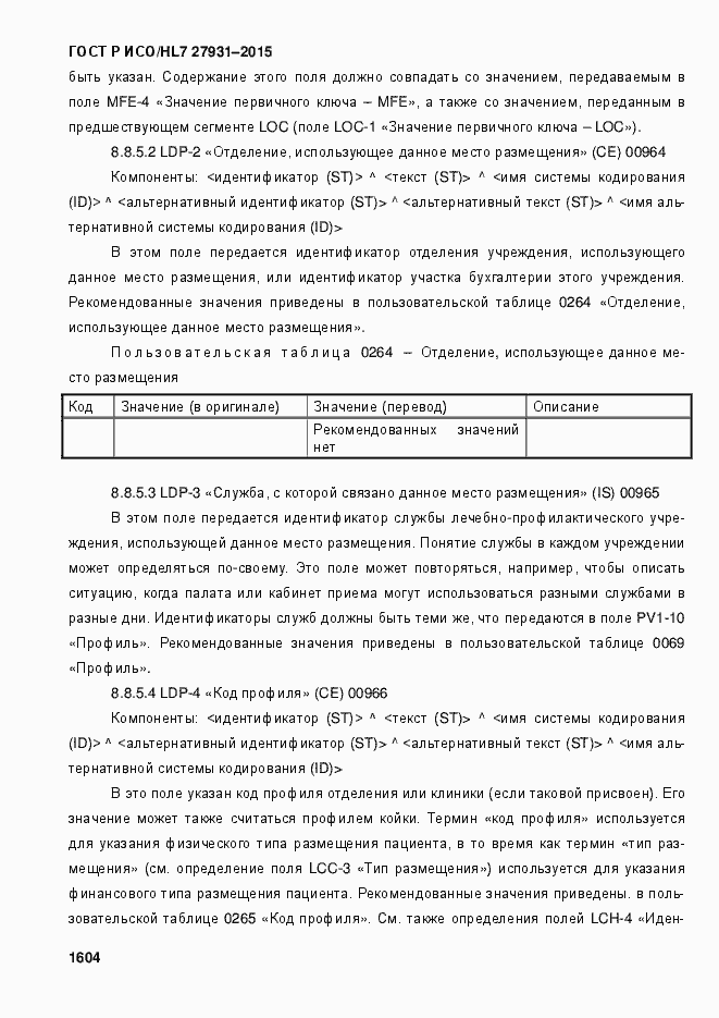 ���� � ���/HL7 27931-2015. �������� 1610