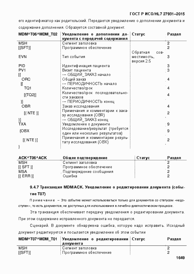 ���� � ���/HL7 27931-2015. �������� 1655