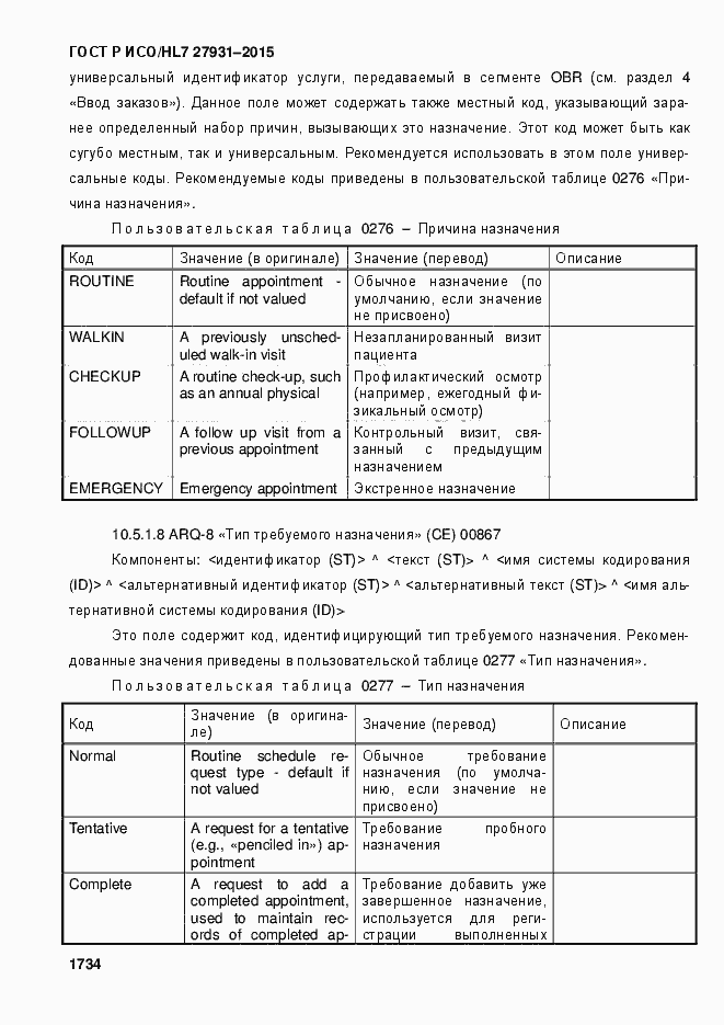 ���� � ���/HL7 27931-2015. �������� 1740