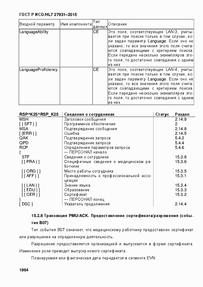 ���� � ���/HL7 27931-2015. �������� 1970
