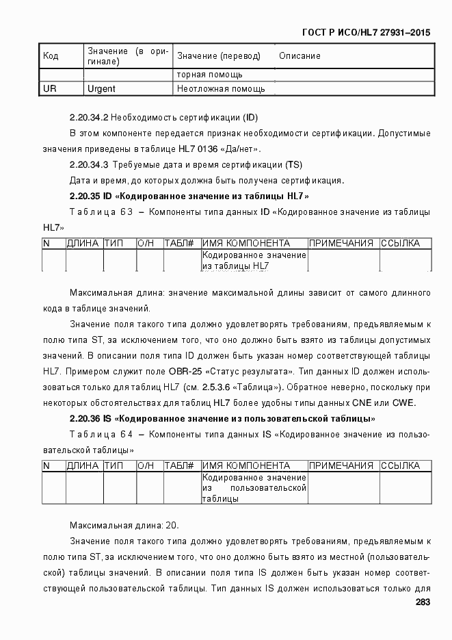 ���� � ���/HL7 27931-2015. �������� 289