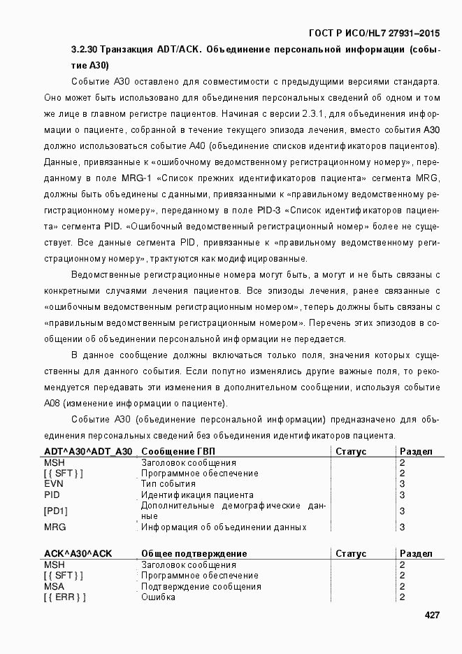 ���� � ���/HL7 27931-2015. �������� 433