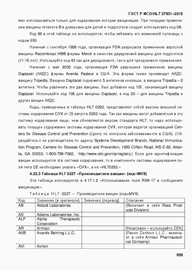 ���� � ���/HL7 27931-2015. �������� 945