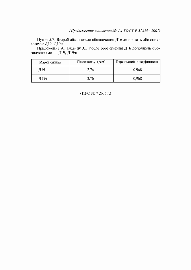 Изменение №1 к ГОСТ Р 51834-2001