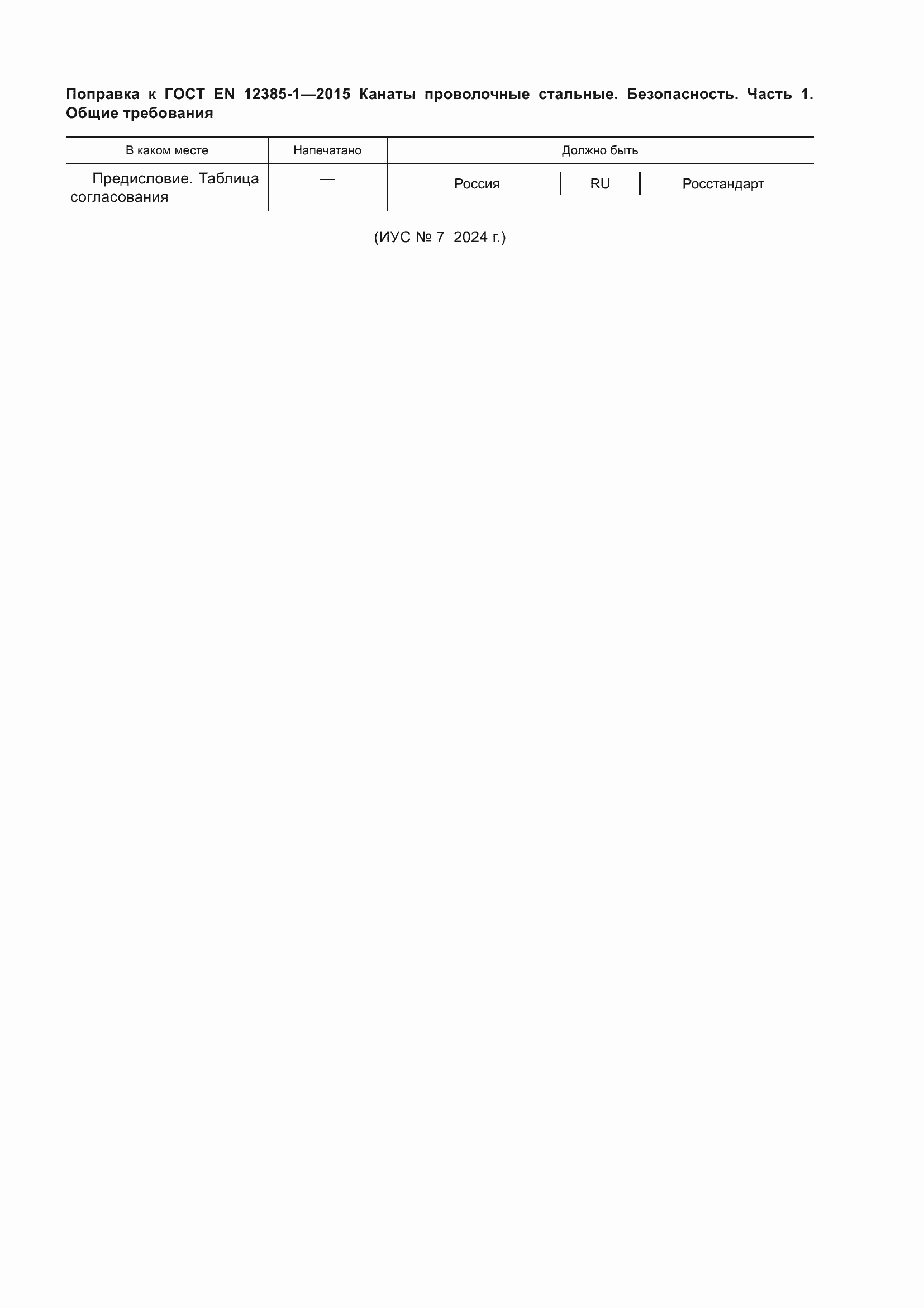 Поправка к ГОСТ EN 12385-1-2015