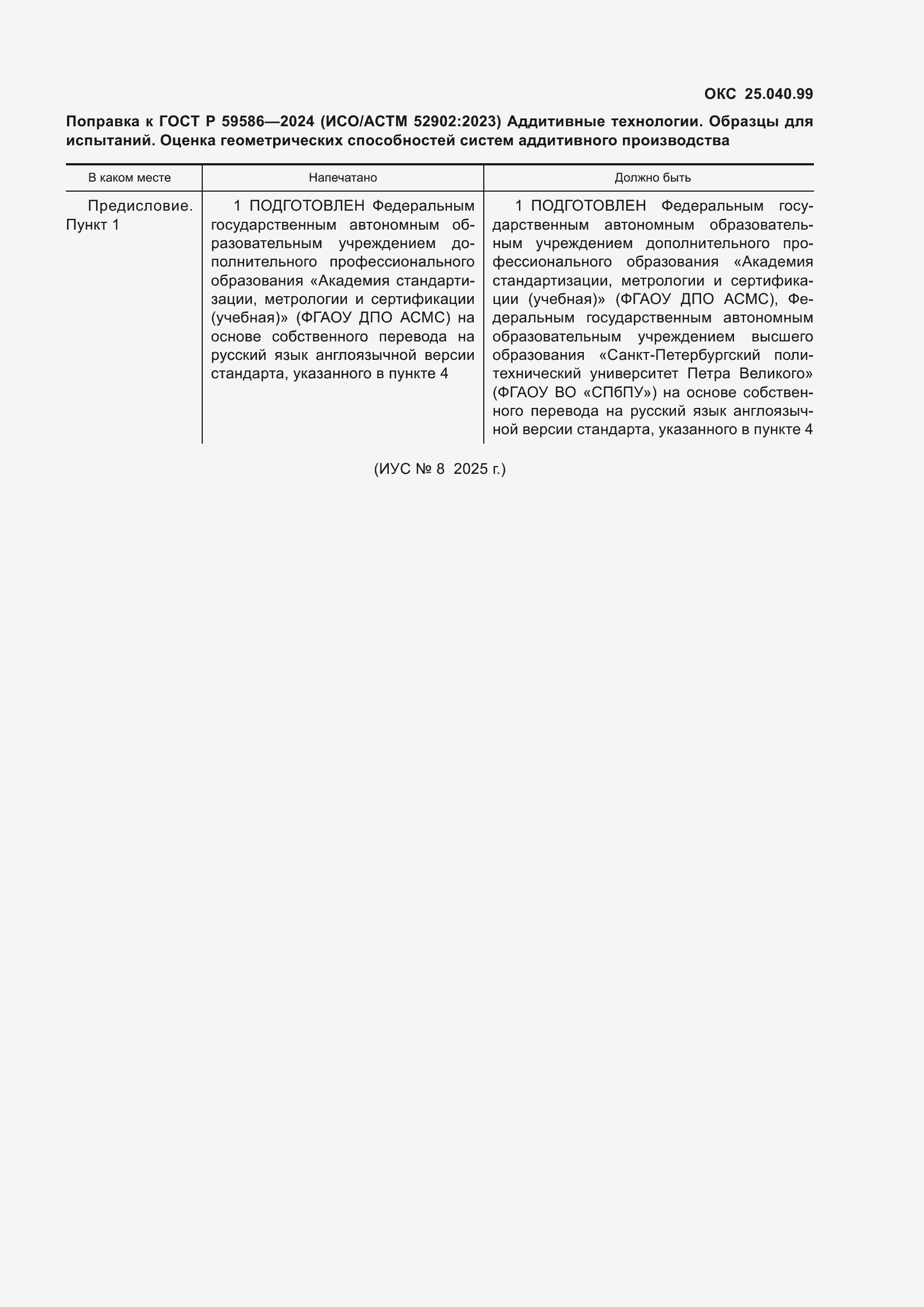 Поправка к ГОСТ Р 59586-2024