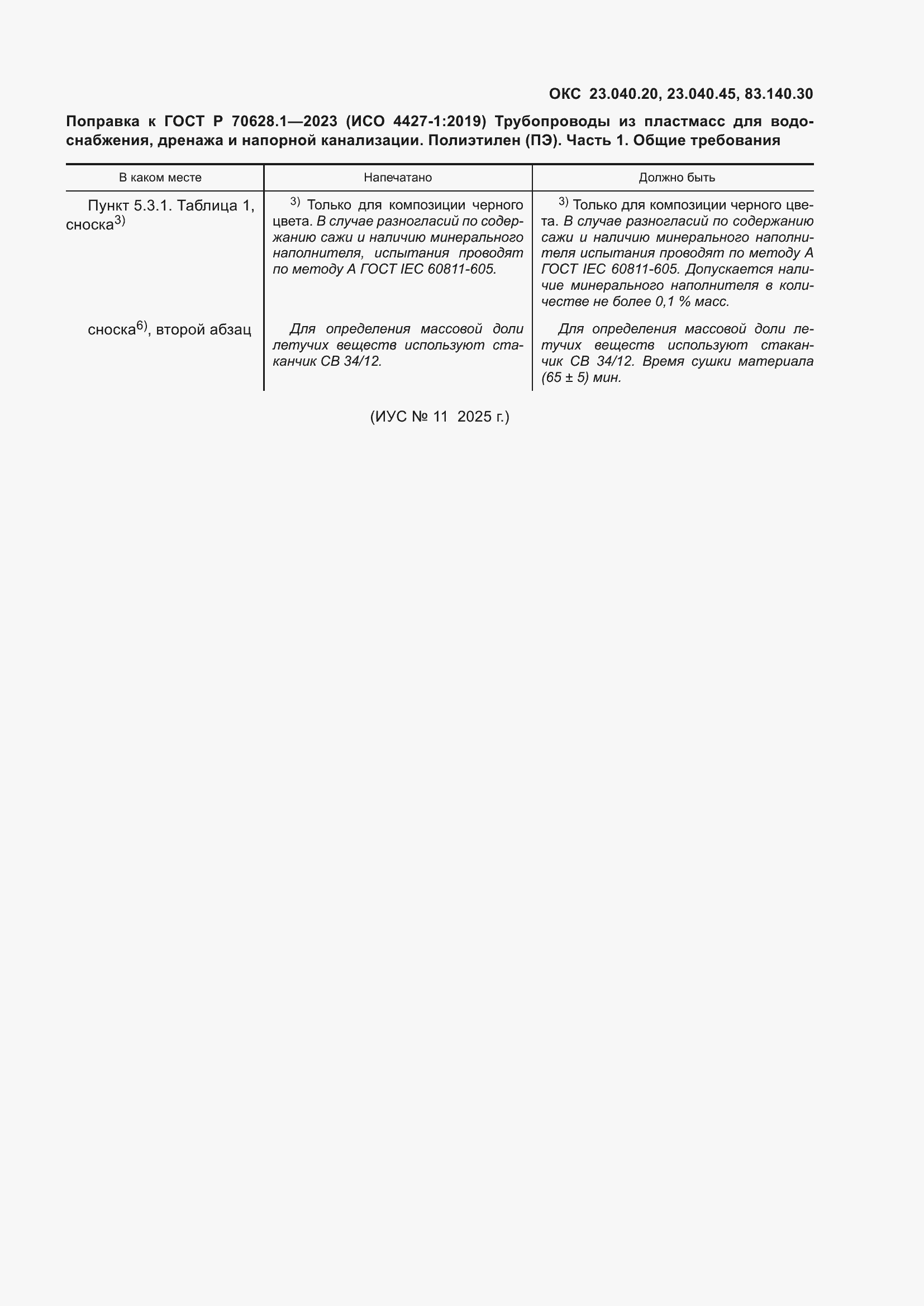 Поправка к ГОСТ Р 70628.1-2023