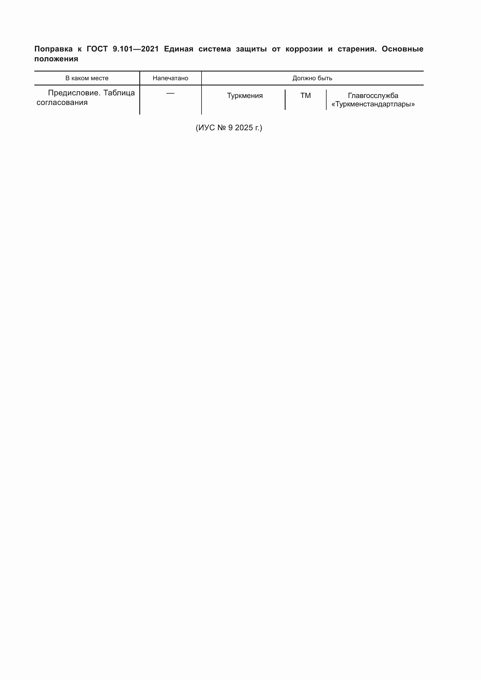Поправка к ГОСТ 9.101-2021