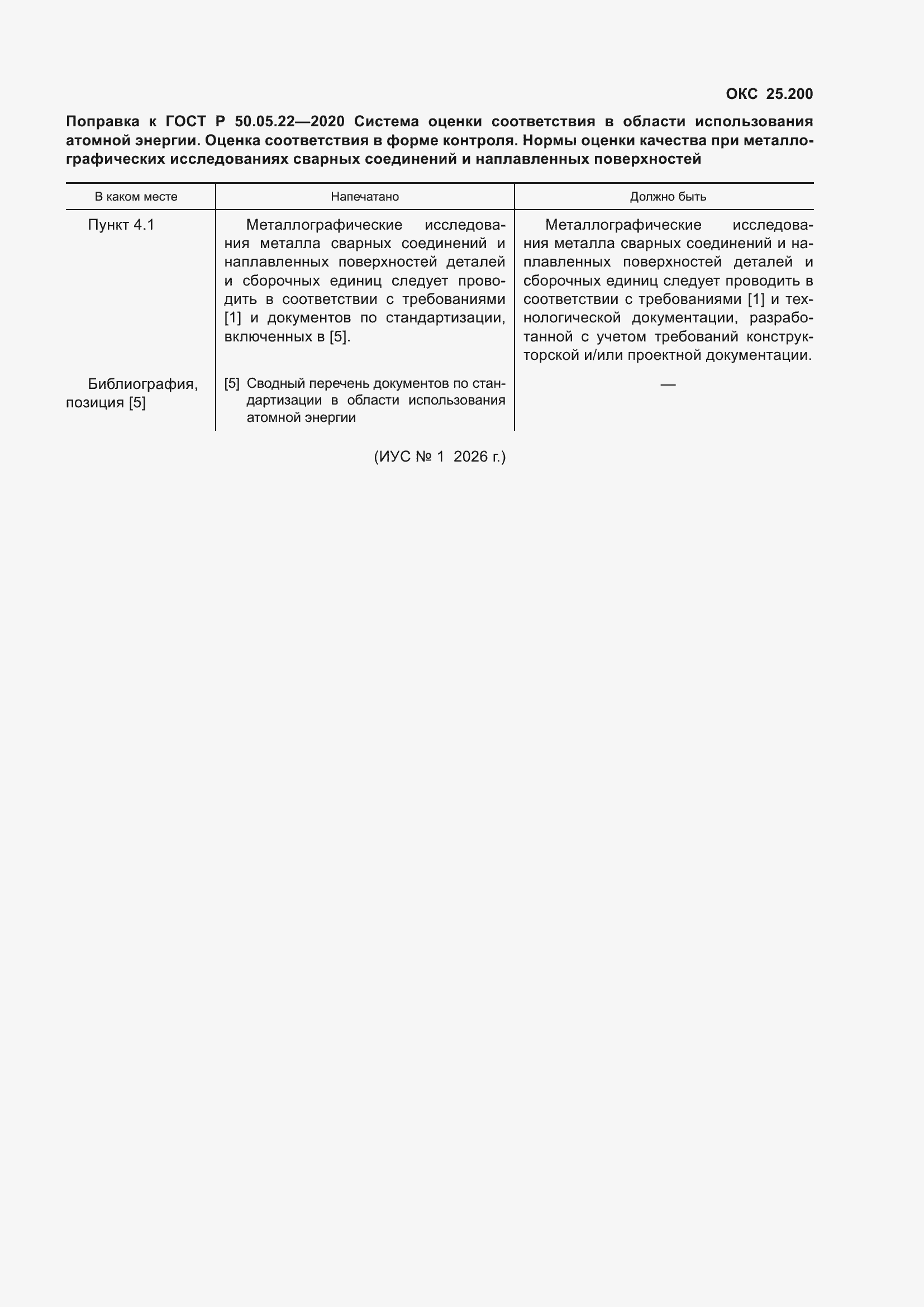 Поправка к ГОСТ Р 50.05.22-2020