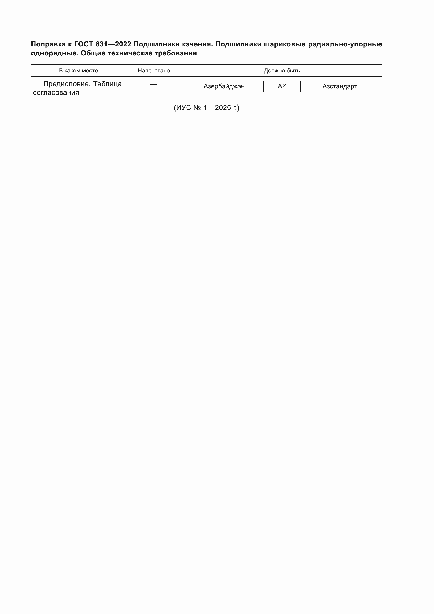 Поправка к ГОСТ 831-2022