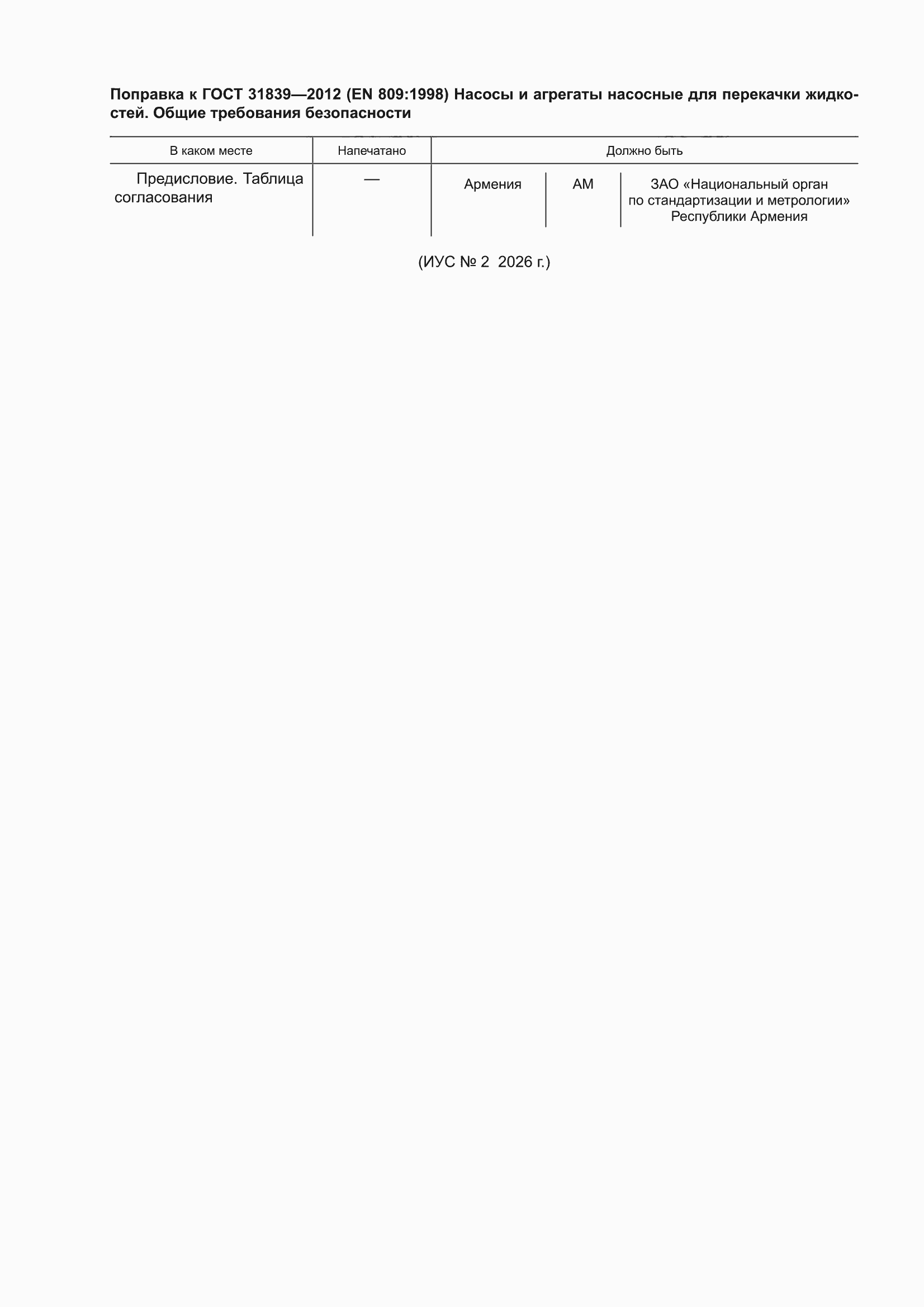 Поправка к ГОСТ 31839-2012
