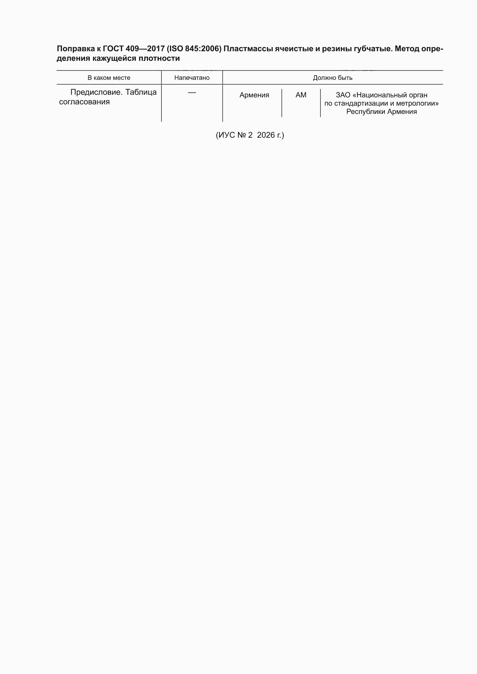 Поправка к ГОСТ 409-2017